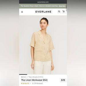 Everlane Linen Workwear Top - Natural